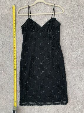 BCBG Little Black Lace Slip Dress
